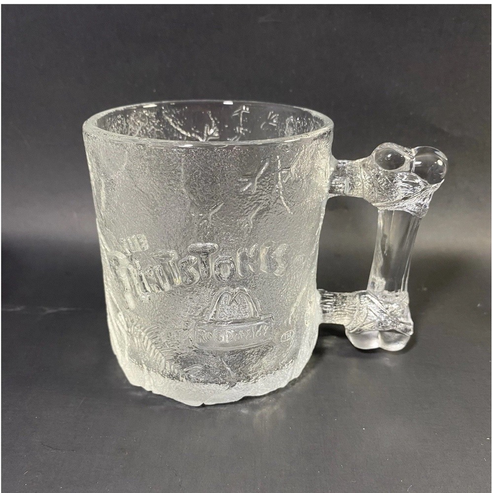 Vtg McDonald's The Flintstones Pre Dawn Glass Mug RocDonalds‎ - 10 Oz. - 1993